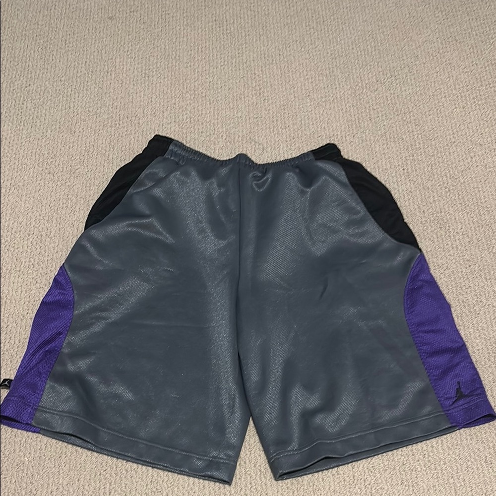 Men's Gray and Purple Athletic Shorts